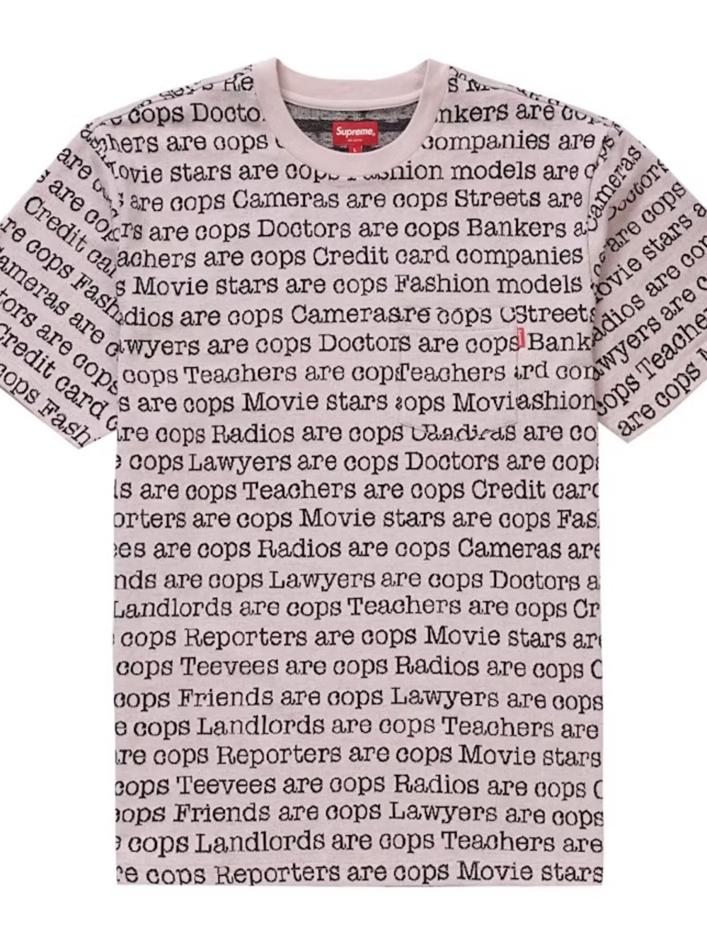 Supreme Cops Jacquard Pocket Tee Large